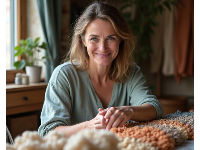 Founder Elena Rodriguez working with natural dyes and textiles.