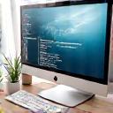An organized, clutter-free digital workspace on a computer screen, with calm colors, symbolizing intentional digital environments