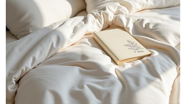 Organic cotton bedding with a guide booklet