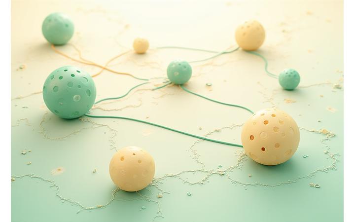 Stylized abstract image of interconnected digital nodes and subtle woven patterns, representing cookie data flow and user options.