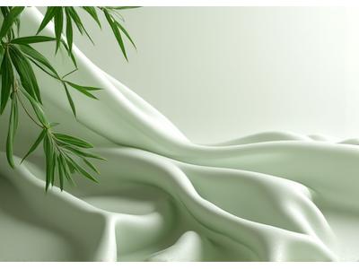Smooth, silky bamboo fabric draped elegantly, showing its natural sheen.