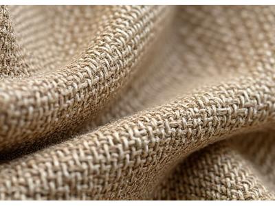 Rougher, yet soft and durable hemp fabric with distinct natural fibers.